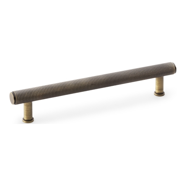 AW809-160-AB • 160mm c/c • Antique Brass • Alexander & Wilks Crispin Knurled T-Bar Cupboard Pull Handle